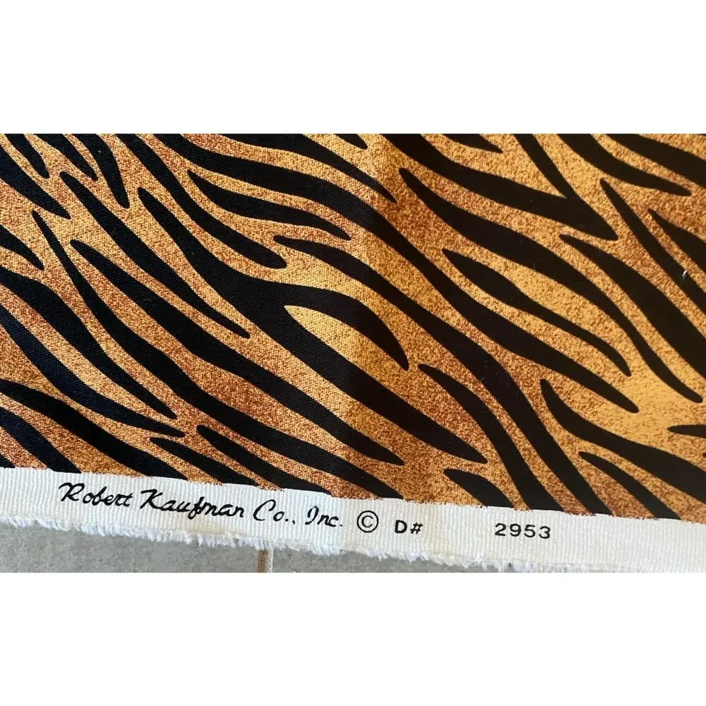 Robert Kaufman Cotton Duck Black Gold Tiger 2.5 Yards 56